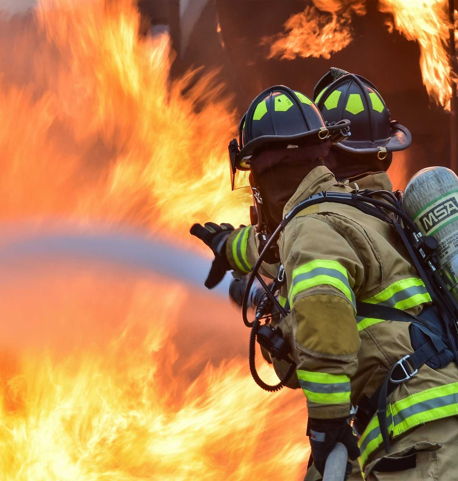 firemen fighting fire